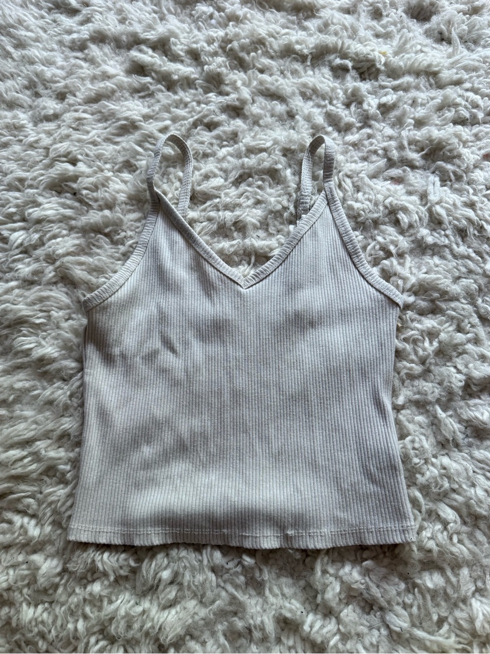 American Eagle Ribbed V-Neck Spaghetti Strap Tank Top